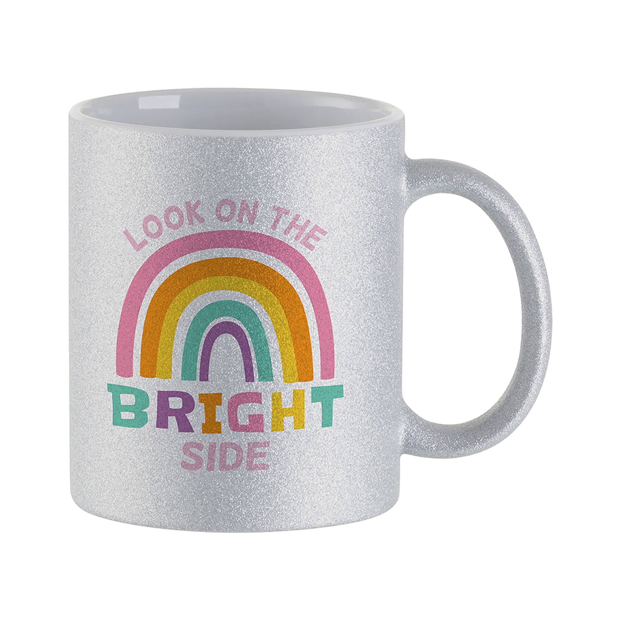 Craft Express 6ct. 11oz. Sublimation Silver Glitter Mugs